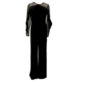 R & M Richards illusion sleeve jumpsuit 6P